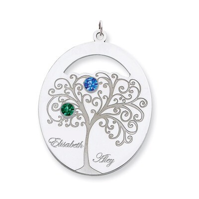 2 Birthstones Family Crystal Pendant Sterling Silver QMP9/2SS, MPN: QMP9/2SS, 883957603261