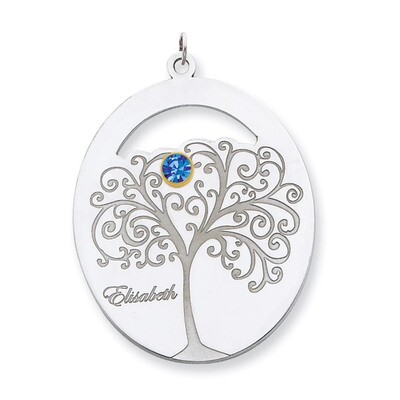 1 Birthstone Bezel Family Crystal Pendant Sterling Silver &amp; 14k Gold QMP9/1G, MPN: QMP9/1G, 8839576…