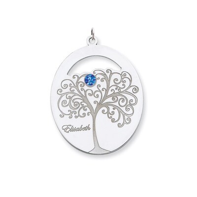 1 Birthstone Family Crystal Pendant Sterling Silver QMP9/1SS, MPN: QMP9/1SS, 883957603230