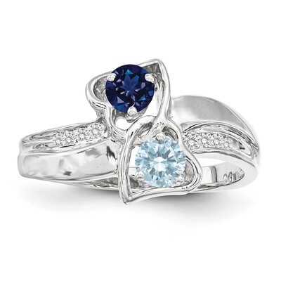 14K White Gold Genuine Ring Family &amp; Mother XXMR91/2WGY, MPN: XMR91_2W, 883957970004