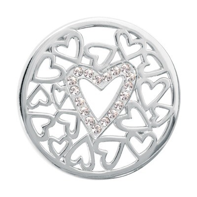 Nikki Lissoni Surrounded By Hearts Silver-Plated 33mm Coin C1020SM, MPN: C1020SM, 8718627460627