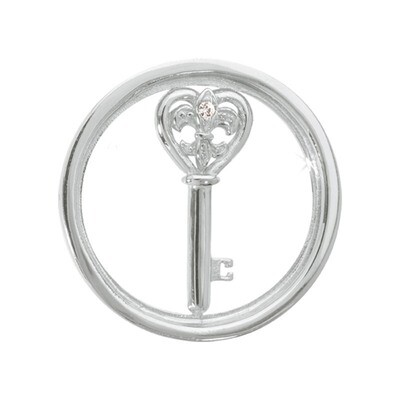 Nikki Lissoni Heart Key Silver-Plated 23mm Coin C1033SS, MPN: C1033SS, 8718627461013