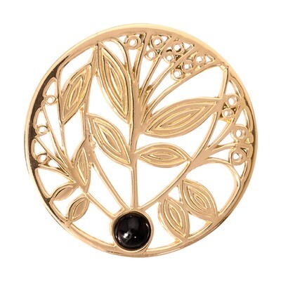 Nikki Lissoni Black Onyx Tree Gold-Plated 33mm Coin C1024GM, MPN: C1024GM, 8718627460726