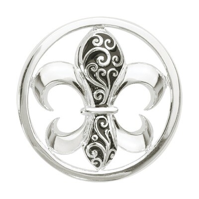 Nikki Lissoni French Curly Lily Silver-Plated 33mm Coin C1080SM, MPN: C1080SM, 8718627462171