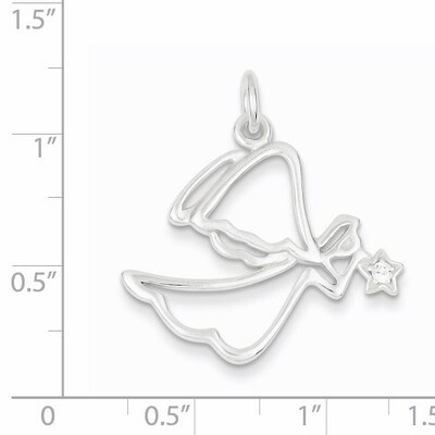 Angel Pendant Sterling Silver Diamond QC7384