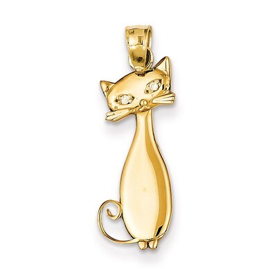 Diamond Cat Pendant 14k Gold YC1105, MPN: YC1105, 883957138213