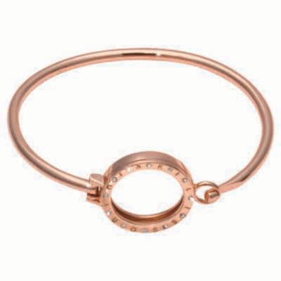 Nikki Lissoni Bracelet with Small Pendant of 25mm with Swarovski Stones Rose Gold-Plated 17cm 6.7 i…