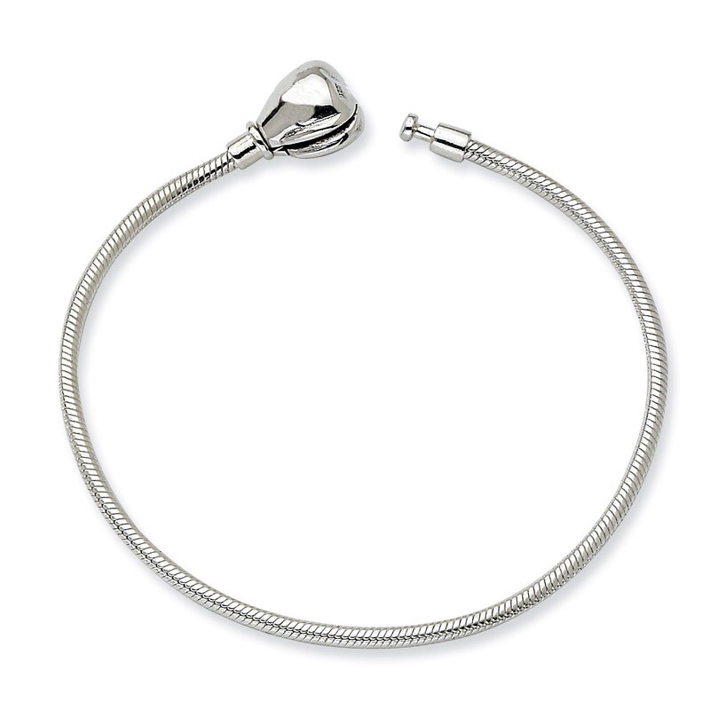 6.5 Inch 17cm Hinged Clasp Bead Bracelet - Sterling Silver QRS988-6.5, MPN: QRS988-6.5, 883957726458