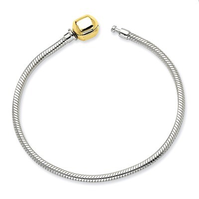 7.75 Inch Gold Clasp Bead Bracelet - Sterling Silver &amp; 14k QRS986-7.75, MPN: QRS986-7.75, 883957719…