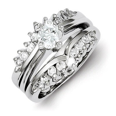 Ring Set Sterling Silver Diamond QR986, MPN: QR986, 883957255736