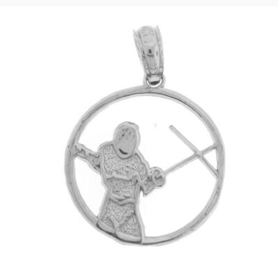 Sword Sport Pendant Necklace Charm Bracelet in Yellow, White or Rose Gold 6314