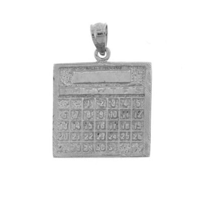 Office Calculator Pendant Necklace Charm Bracelet in Yellow, White or Rose Gold 6433