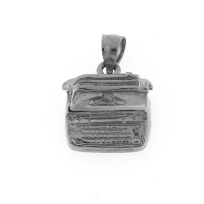 Office Type Machine Pendant Necklace Charm Bracelet in Yellow, White or Rose Gold 6445
