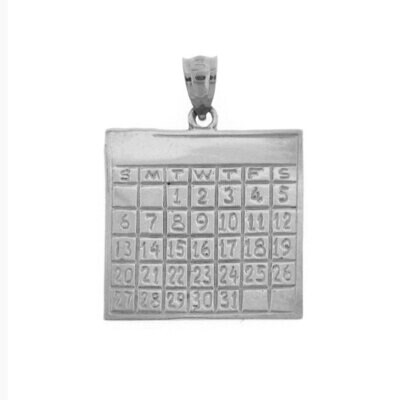 Office Calculator Pendant Necklace Charm Bracelet in Yellow, White or Rose Gold 6432