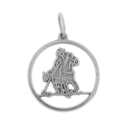 Horse Riding Pendant Necklace Charm Bracelet in Yellow, White or Rose Gold 6322