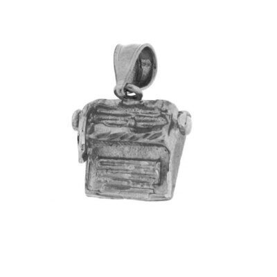 Office Type Machine Pendant Necklace Charm Bracelet in Yellow, White or Rose Gold 6440