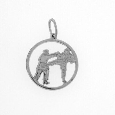 Karate Pendant Necklace Charm Bracelet in Yellow, White or Rose Gold 6317