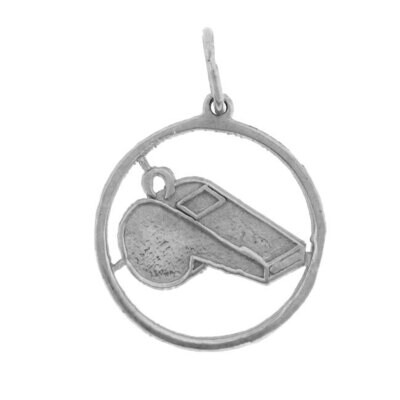 Whistle Pendant Necklace Charm Bracelet in Yellow, White or Rose Gold 6303