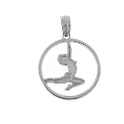 Gymnastic Pendant Necklace Charm Bracelet in Yellow, White or Rose Gold 6311
