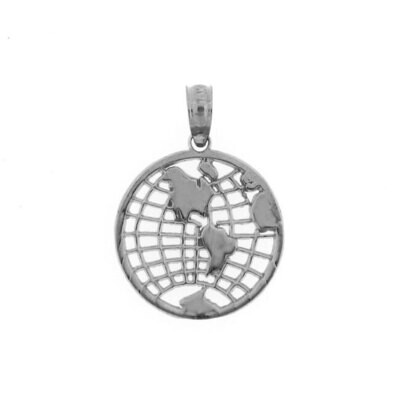 Earth Pendant Necklace Charm Bracelet in Yellow, White or Rose Gold 6288