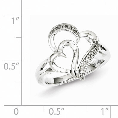 Heart Ring Sterling Silver Diamond QR5633