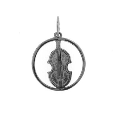 Violin Musical Pendant Necklace Charm Bracelet in Yellow, White or Rose Gold 6308