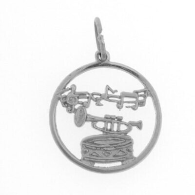 Musical Pendant Necklace Charm Bracelet in Yellow, White or Rose Gold 6305