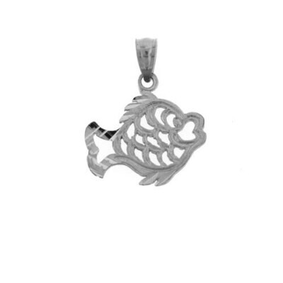 Goldfish Pendant Necklace Charm Bracelet in Yellow, White or Rose Gold 701