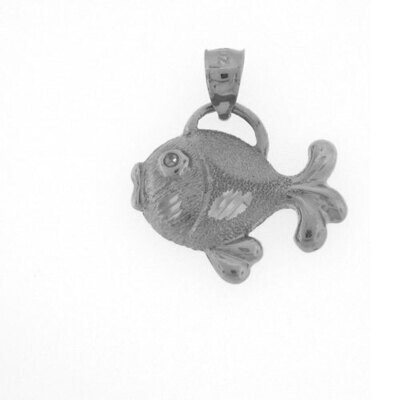 Goldfish Pendant Necklace Charm Bracelet in Yellow, White or Rose Gold 698
