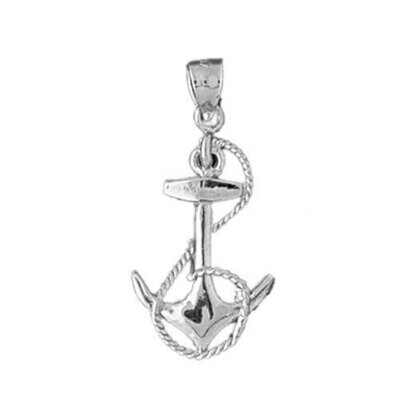 Dazzlers Jewelry Ship Anchor Pendant Necklace Charm Bracelet in Yellow, White or Rose Gold 1106, MP…