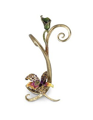 Jay Strongwater Mirabelle Flora Orchid Single Candlestick, MPN: SDH2357-456,