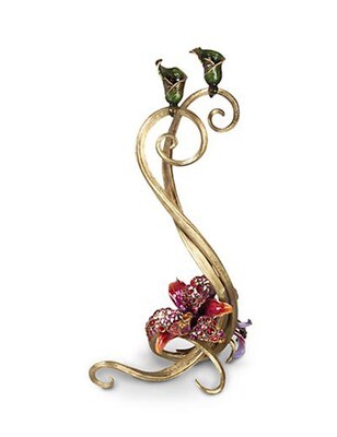Jay Strongwater Roselyn Flora Orchid Double Candlestick, MPN: SDH2356-456,
