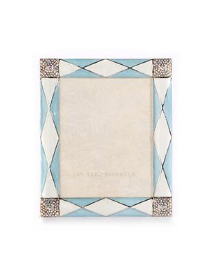 Jay Strongwater Alex Pale Blue Argyle 3 x 4 Inch Picture Frame, MPN: SPF5829-625,