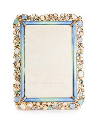 Jay Strongwater Emery Oceana Bejeweled 4 x 6 Inch Picture Frame, MPN: SPF5813-230,