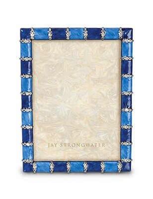 Jay Strongwater Pierce Delft Garden Striped 5 x 7 Inch Picture Frame, MPN: SPF5777-284,