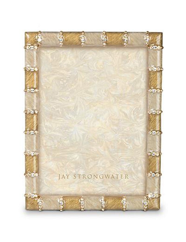 Jay Strongwater Pierce Golden Striped 5 x 7 Inch Picture Frame, MPN: SPF5777-232,