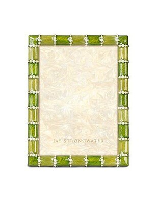 Jay Strongwater Pierce Leaf Striped 5 x 7 Inch Picture Frame, MPN: SPF5777-229,
