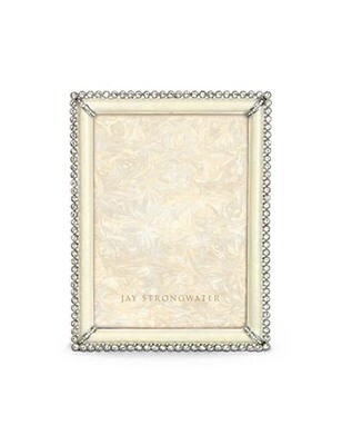 Jay Strongwater Lucas Crystal Pearl Stone Edge 5 x 7 Inch Picture Frame, MPN: SPF5511-605,