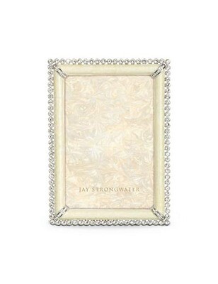 Jay Strongwater Lorraine Crystal Pearl Stone Edge 4 x 6 Inch Picture Frame, MPN: SPF5510-605,