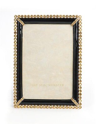 Jay Strongwater Lorraine Black Stone Edge 4 x 6 Inch Picture Frame, MPN: SPF5510-273,