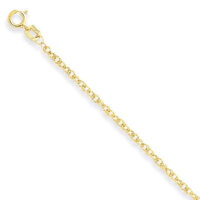 1.55mm Carded Cable Rope Chain 24 Inch 14k Gold 11RY-24, MPN: 11RY-24, 886774406886