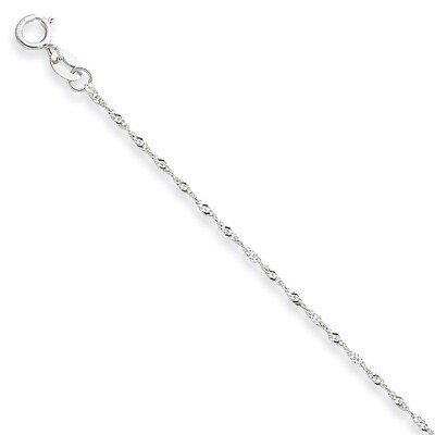 1mm Singapore Chain (CARDED) 24 Inch 14k White Gold 10SW-24, MPN: 10SW-24, 886774536613