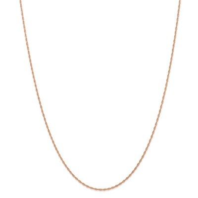24 Inch 1.15mm Carded Cable Rope Chain 14k Rose Gold 9RR-24, MPN: 9RR-24, 883957761961