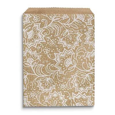 Lace Print Pack of 125 Paper 8.5x11 Flat Merchandise Bags JT5108-LACE, MPN: JT5108-LACE,