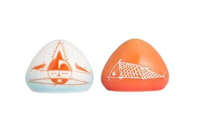 Franz Porcelain Human Face With Fish Body Salt and Pepper Shakers CP00031, MPN: CP00031,