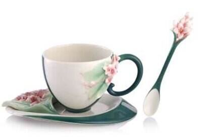 Franz Porcelain Shining Hope Lilac Cup Saucer Spoon Set FZ03233, MPN: FZ03233,