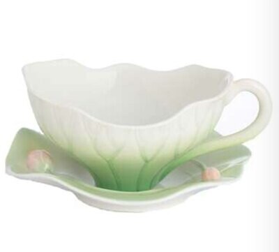 Franz Porcelain Lotus Leaf Cup Saucer Set FZ02806, MPN: FZ02806,