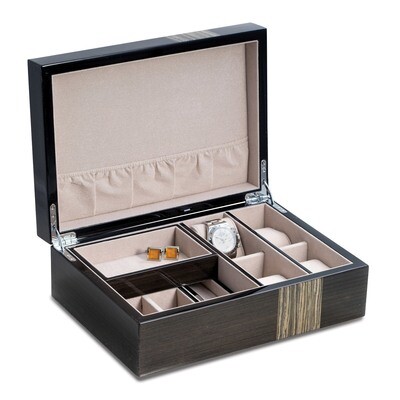 Ash Finish Wood 4-Watch and Jewelry Box GM18305, MPN: GM18305, 797140576778