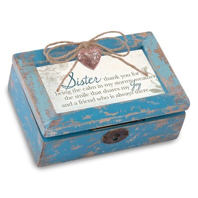 Sister Heart Locket Music Box Distressed Finish GM18541, MPN: GM18541, 633303846824