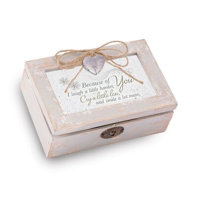 Because of You Heart Locket Music Box Distressed Finish GM18550, MPN: GM18550, 633303846916